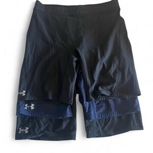 Under Armour Black and Navy Performance Shorts